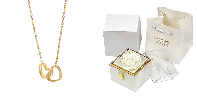 Rotating Soap Flower Rose Jewelry Gift Box
