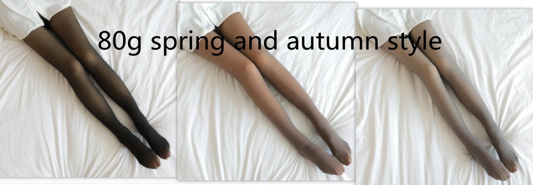 Fleece Lined Fake Translucent Winter Tights