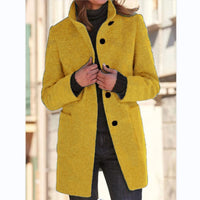 Thumbnail for Women’s Stand Collar Woolen Coat