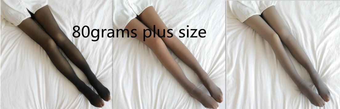 Fleece Lined Fake Translucent Winter Tights