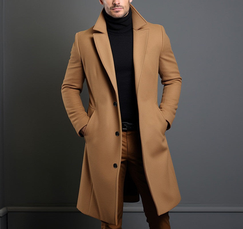Men’s Mid-Length Trench Coat (Fall & Winter)