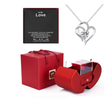 Eternal Rose Apple Jewelry Box Necklace Gift Set