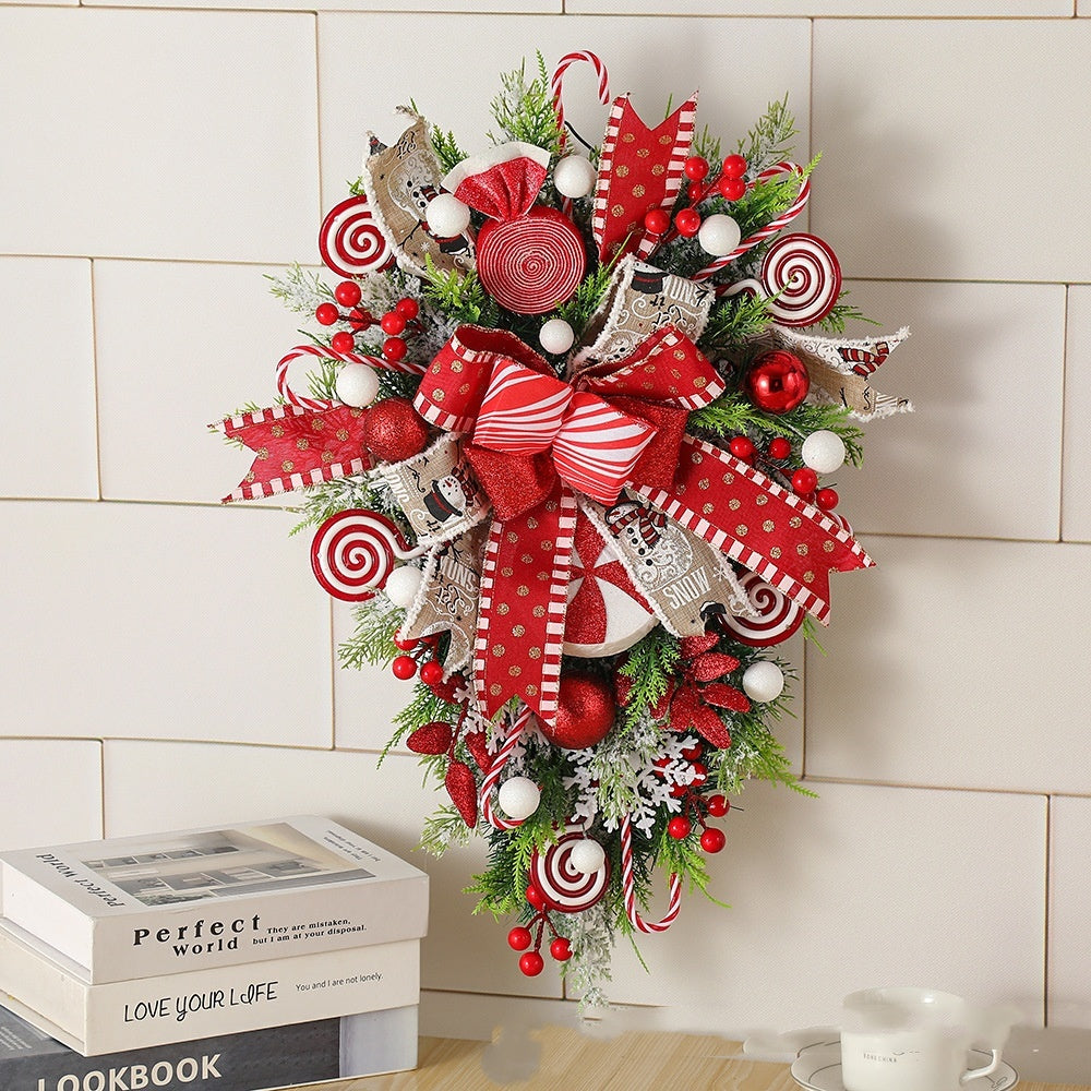 Christmas Wreath Candy Garland (50–60cm Hanging Decoration)