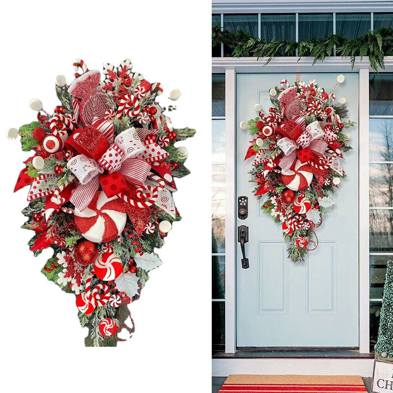 Christmas Wreath Candy Garland (50–60cm Hanging Decoration)