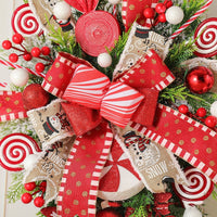 Thumbnail for Christmas Wreath Candy Garland (50–60cm Hanging Decoration)