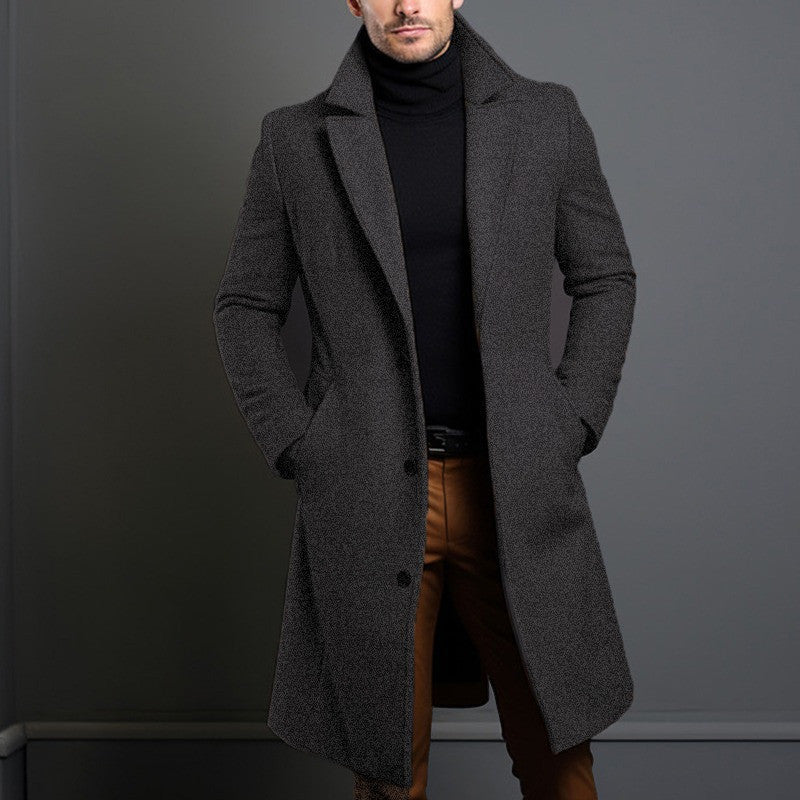 Men’s Mid-Length Trench Coat (Fall & Winter)