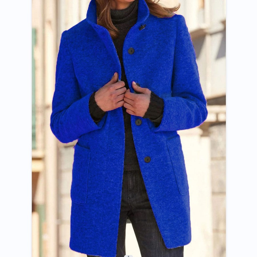 Women’s Stand Collar Woolen Coat