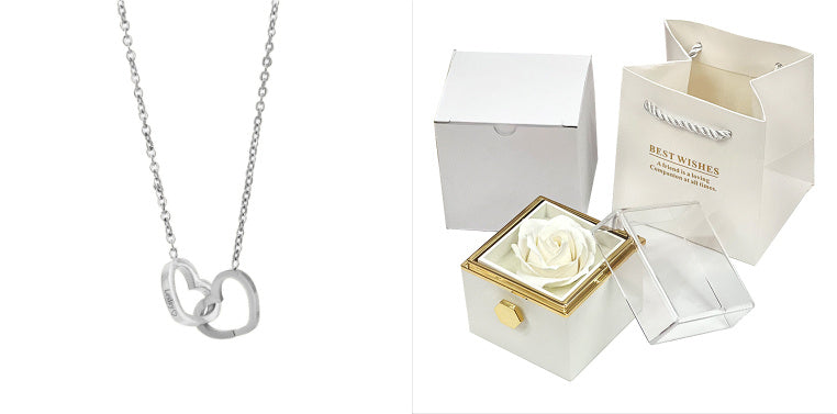Rotating Soap Flower Rose Jewelry Gift Box