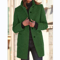 Thumbnail for Women’s Stand Collar Woolen Coat