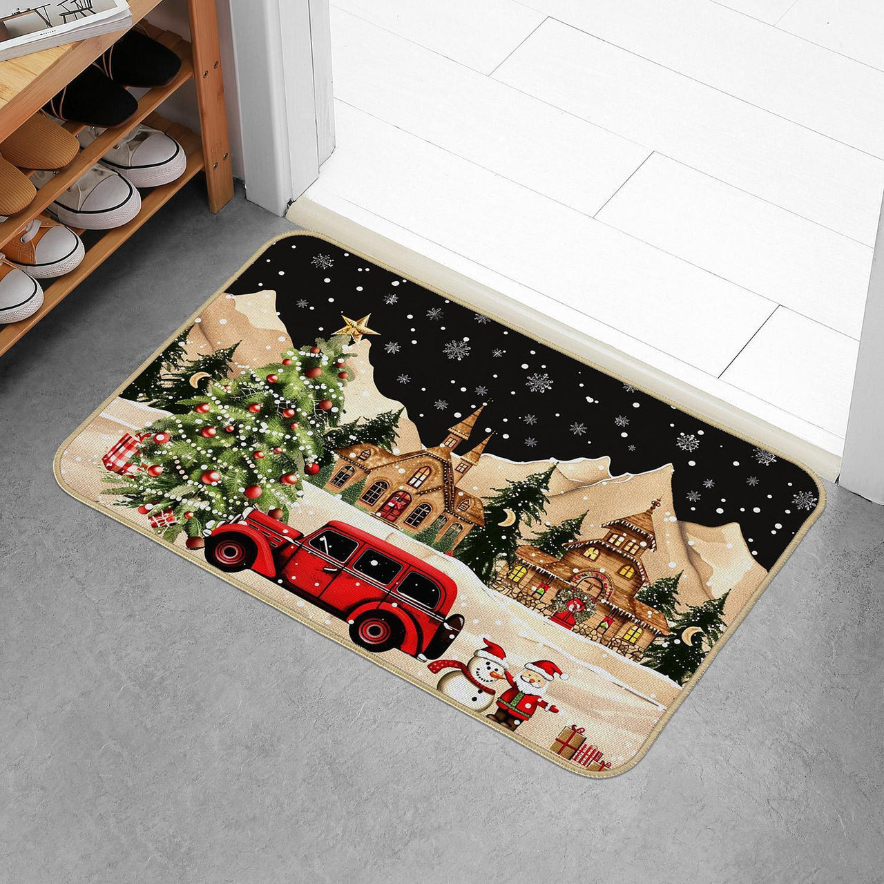 Cartoon Christmas Decorative Foot Mat