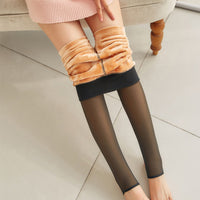 Thumbnail for Fleece Lined Fake Translucent Winter Tights