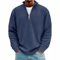 Thumbnail for Men’s Corduroy Zipper Stand Collar Sweatshirt