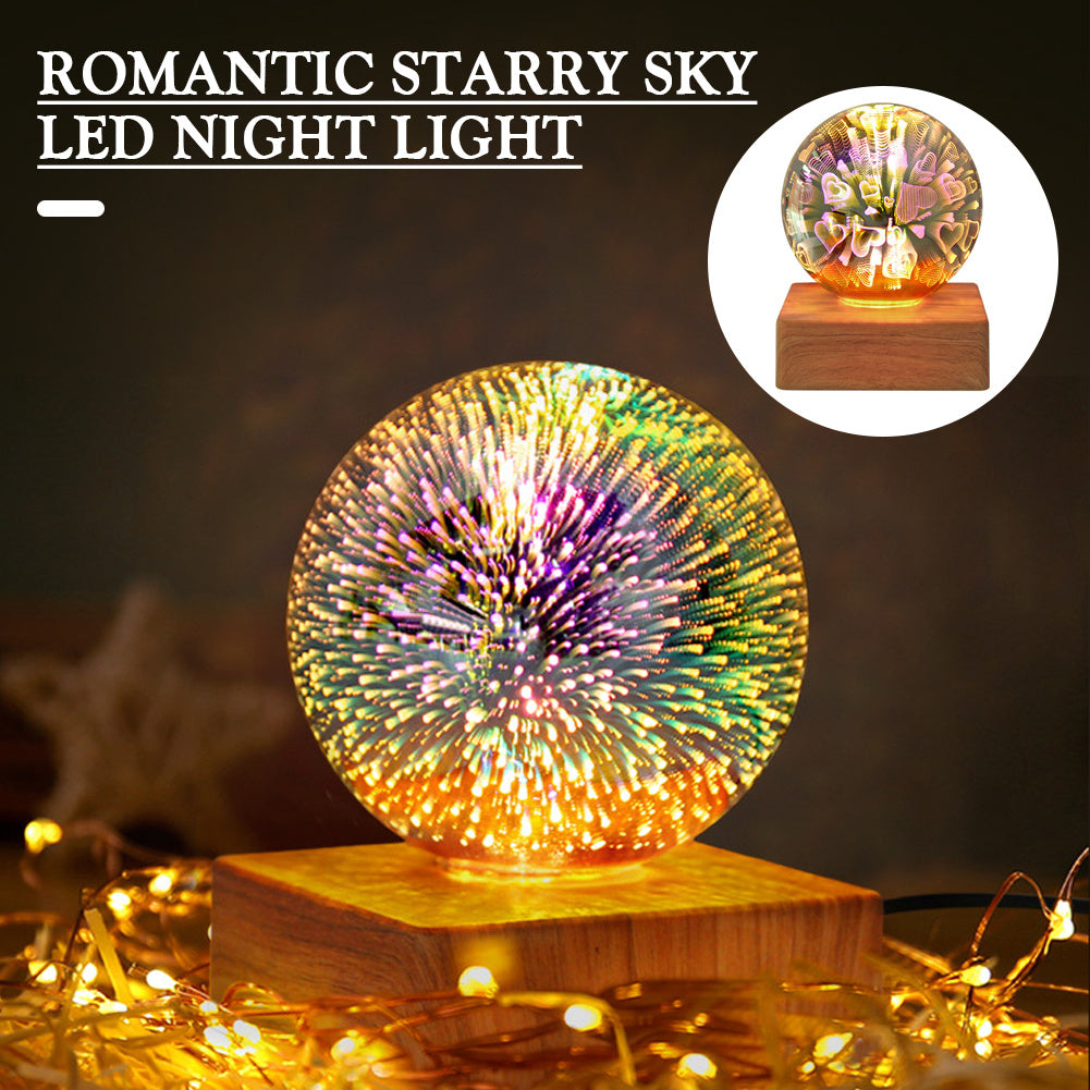 USB 3D Firework Crystal Night Light