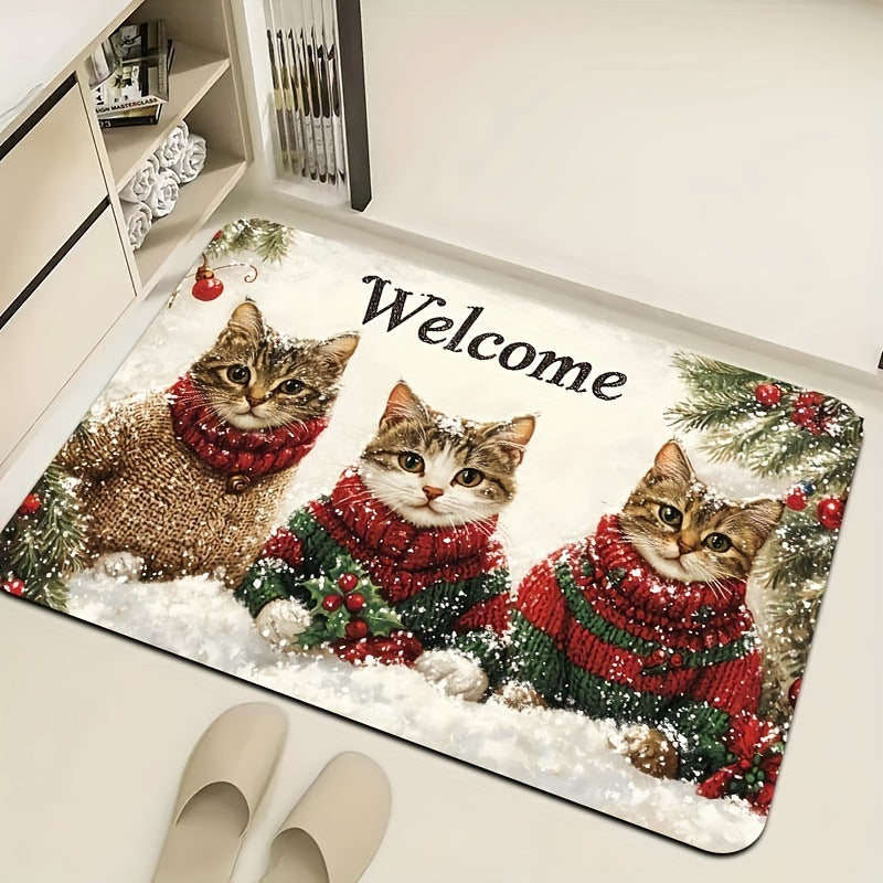 Cartoon Christmas Decorative Foot Mat