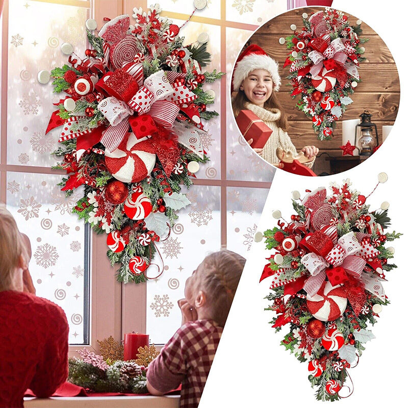 Christmas Wreath Candy Garland (50–60cm Hanging Decoration)